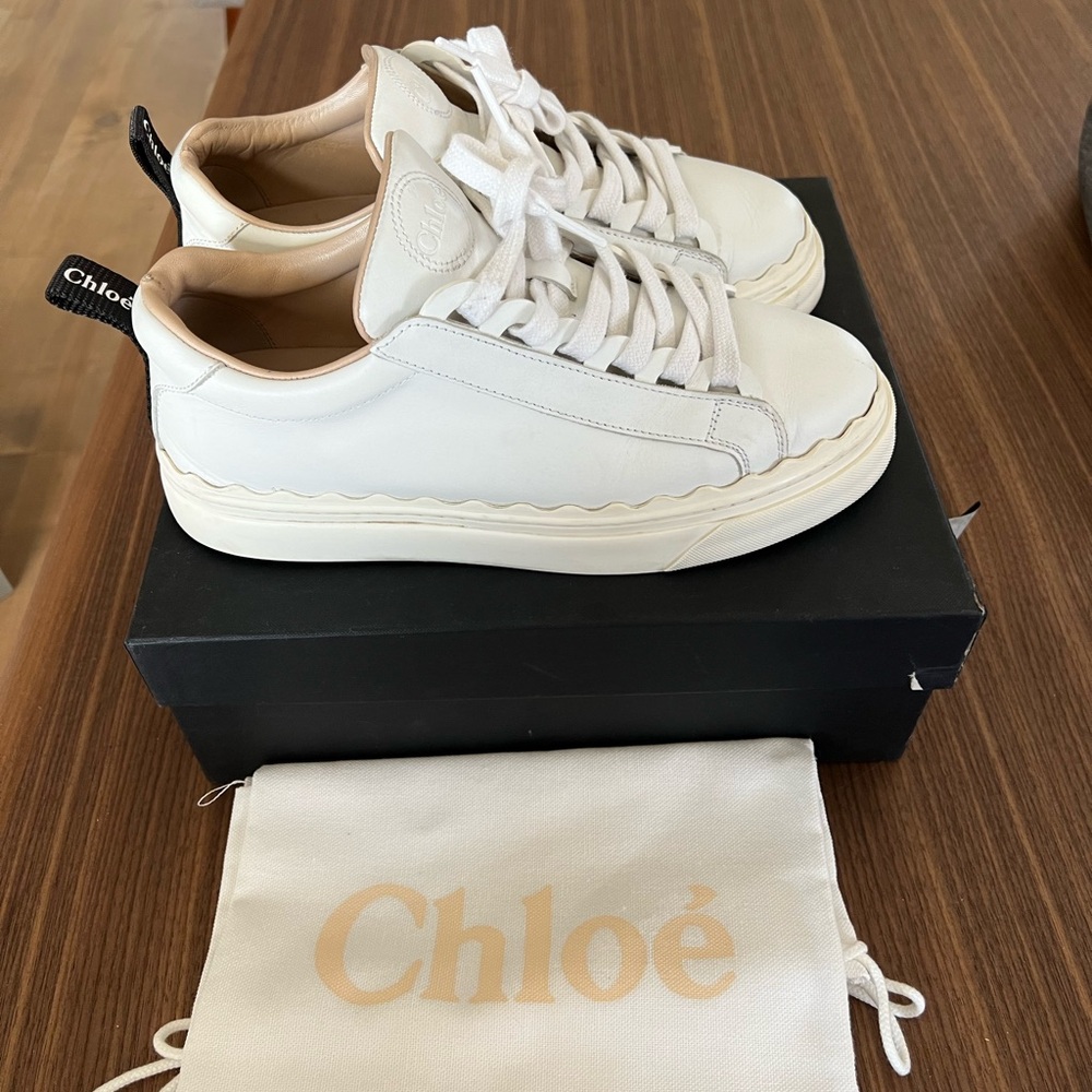 Chloe - Sneakers - WhiteBlack Leather Women